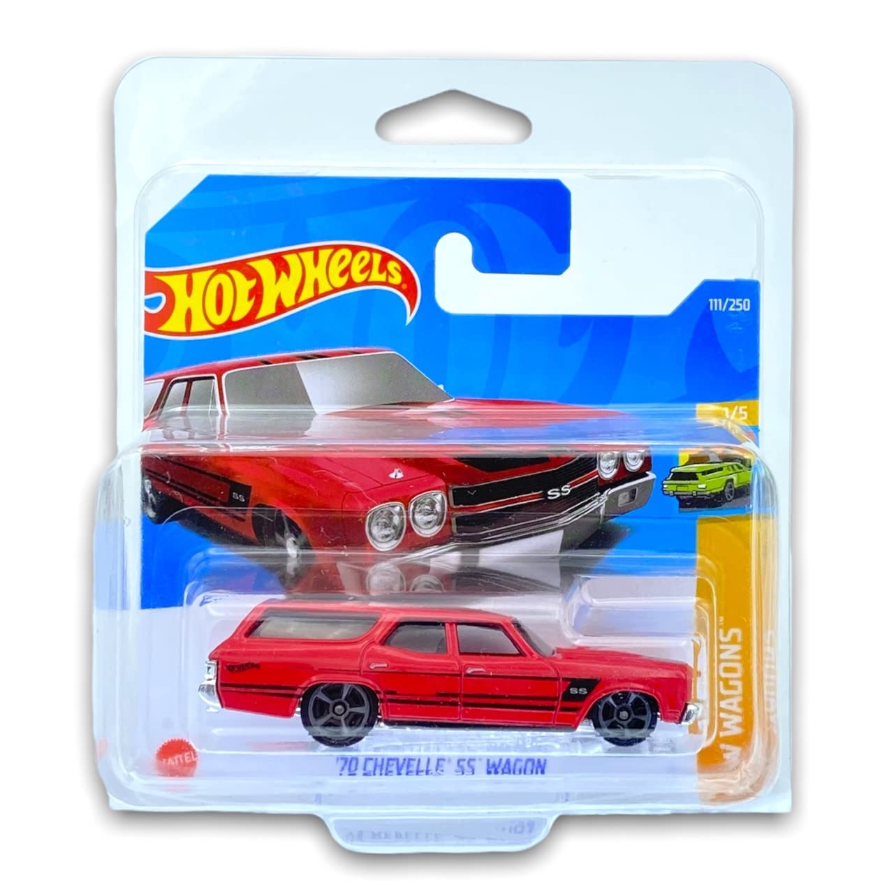Hot Wheels '70 Chevelle SS Wagon (Red) 1/5 HW Wagons 2022-111/250 (Short Card) *** COMES IN A KLAS CAR KEEPER PROTECTIVE COLLECTORS CASE *** HCX23