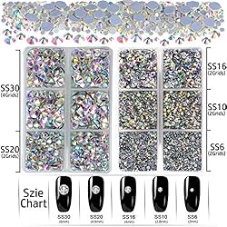 LPBeads 6400 Pieces Hotfix Rhinestones Clear AB