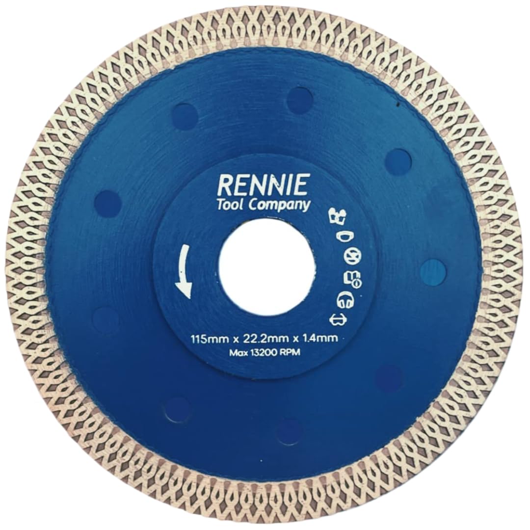 115mm (4 1/2") Diamond Saw Blade Cutting Disc 1.4mm Super Thin Turbo Disk for Angle Grinder Cutting Porcelain Tiles Granite Marble Ceramics
