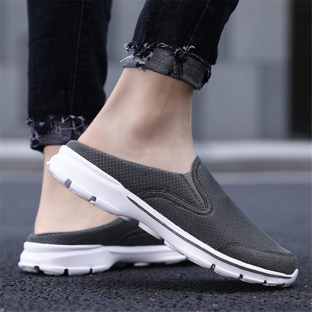  | MizHome Men's Open Back Sneaker Clogs Knit Mules Shoes Lightweight Breathable Slippers | Mules & Clogs