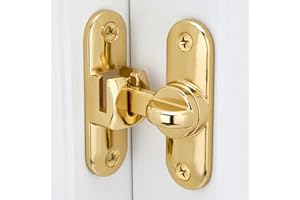 Wocoe Gold Flip Barn Door Lock - 90/180 Degree Adjustable Privacy Security Latch - Elegant Gate Latch Hardware for Barn Doors, Windows, Gardens, Cabinets, Bathrooms, and Sliding Doors