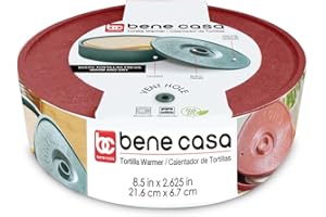 Bene Casa RED Tortilla Warmer, 12 Tortilla Capacity, | BPA FREE|Tortilla Holder Storage Container |Flat Breads-Mexican Taco T