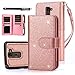 TabPow LG G Stylo 2 Plus MS550 Case, 10 Card Slot - [ID Slot] Wallet Folio PU Leather Case Cover with Detachable Magnetic Hard Case for LG G Stylo 2 Plus MS550 - Rose Gold