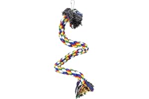 WishLotus Bird Perches, Parrot Colorful Climbing Rope Swing Toys Parrot Stand with Bell and Hanging Clip for Parrots, Budgies, Macaws, Parakeets, and Other Small Birds. (50cm)