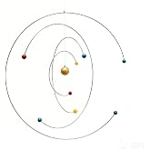 Solar System Hanging Mobile - Kinetic Art Decor with 8 Planets &amp; Semi-Circular Iron Rings, Educational Astronomy Mobile for Bedroom, Classroom, Office, Garden &amp; Living Room Gift