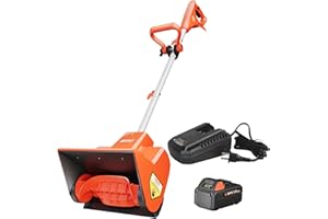 AIVOLT Electric Snow Shovel Cordless, 24V 4Ah Battery Powered Snow Thrower, 11" x 7" Clearing Path, 20' Throwing Distance, Hand Held Snow Blower with Battery and Charger