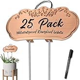 TCYPUHL Metal Plant Labels,Tall Outdoor Garden Markers for Flower, Fruit and Vegetable, 304 Stainless Steel Weatherproof Signs (25 Packs, 4" x 1.9", Gold)