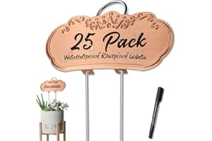 TCYPUHL Metal Plant Labels,Tall Outdoor Garden Markers for Flower, Fruit and Vegetable, 304 Stainless Steel Weatherproof Signs (25 Packs, 4" x 1.9", Gold)