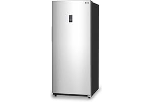 BLACK+DECKER 14 Cu. Ft. Convertible Freezer Refrigerator, Upright Freezer with Glass Shelves, ENERGY STAR rated, Frost Free, BUC1400XS, Stainless Look