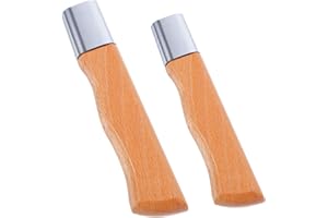 DECORNIJIA Ergonomic Wooden Knife Handle Replacement Set 2pcs – Non-Slip Curved Beech Wood Grip for Kitchen