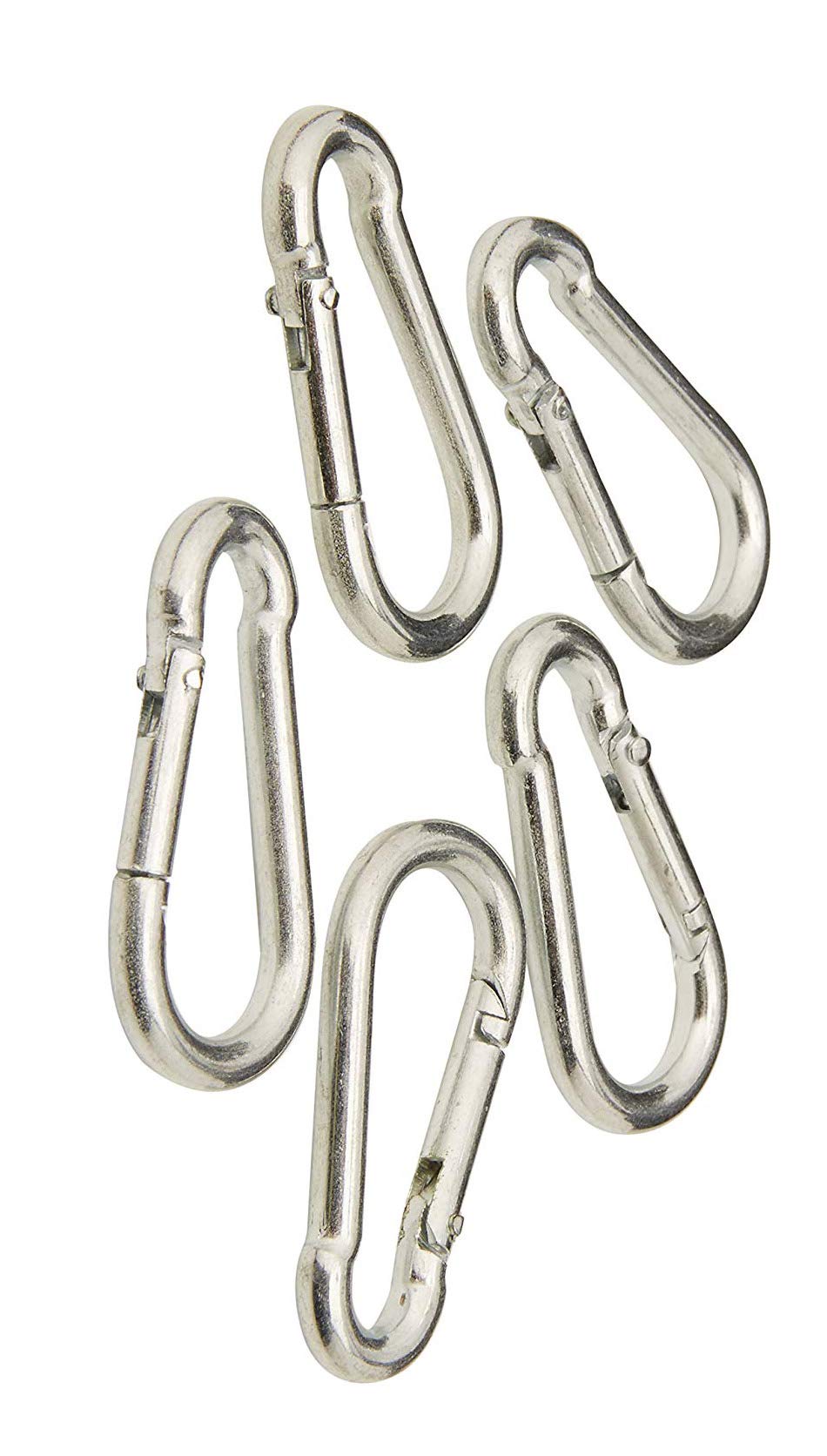 fiXte BZP Steel Snap Hooks Spring Latch Carabina Carabiner Carbine Heavy Duty (9/32") M7 (Pack of 5)