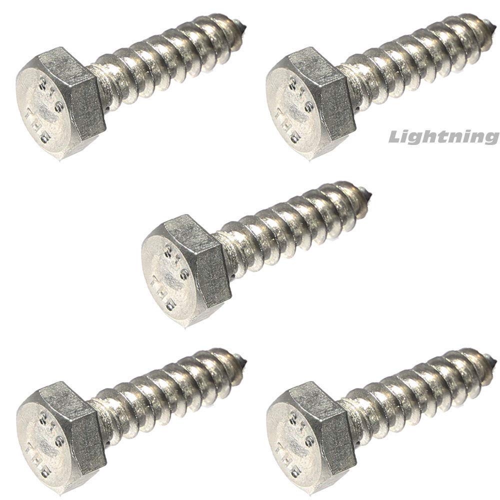 316 Marine Grade Stainless Steel Hex Head Lag Bolt Screw 5/16 x 1 Qty