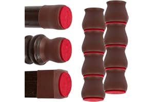 BulbHead Ruby Sliders Dark Walnut Floor Protectors for Hardwood and Tile, As Seen On TV Premium Chair Leg Sliders Fit Most Chair and Furniture Leg Sizes, 8 Count (Pack of 1)