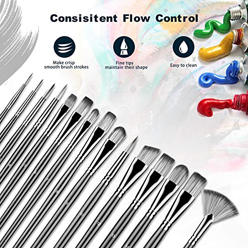 Shiseptic Artist Paint Brushes Set of 15 Different Size AntiShedding