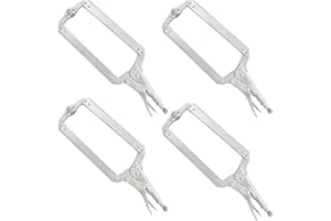 4 Pack 18 Inch C Clamp Locking Pliers,Locking C Clamp, Adjustable Nickel Plated C Pliers For Wood Working, Welding, Electrician Maintenance and more, by GENHAKON
