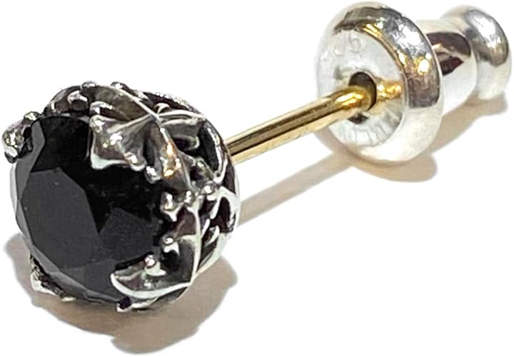 Amazon オニキス 王冠 メンズ シルバーピアス ロイヤルクラウンピアス アークシルバーアクセサリーズ シルバー925 オニキス ピアス 通販