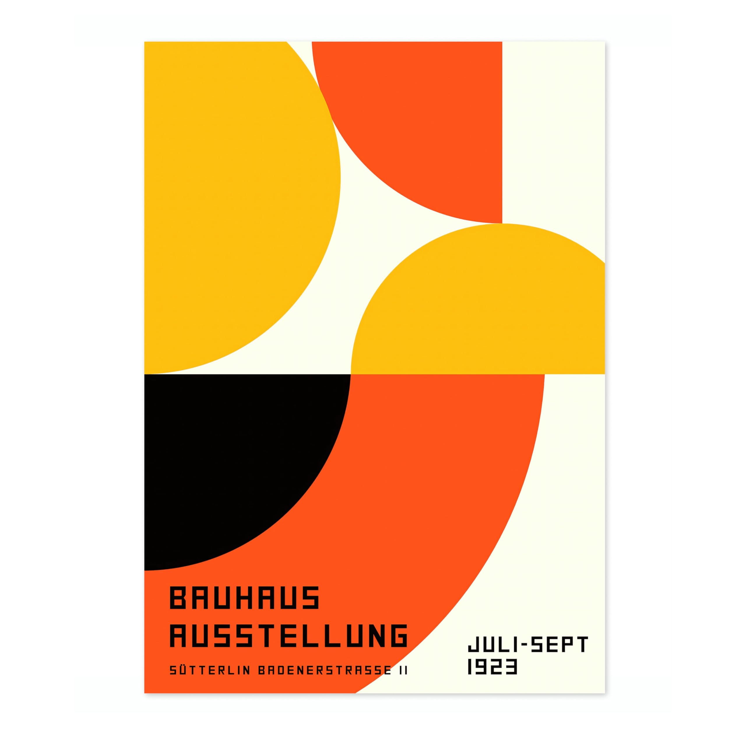 Orange Loop Poster, Bauhaus Print, Framed Abstract Art, Mid-Century Wall Art, Modern Home Decor, Gift Idea, Archival Matte, A1 (Print Only) - 84.1x59.4cm