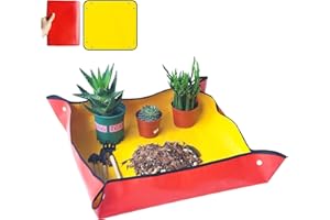 andergi Repotting Mat for Plants, Portable Transplanting and Potting Tray,Potting Soil Mess Control Waterproof Garden Mat,Gardening Gifts for Women, Plant Lover (Orange&Yellow 29.53''X 29.53'')