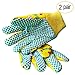 PROMEDIX P Kids Garden Gloves 3-6 Years Old Children Gardening Gloves Cotton Comfortable Bright Color, 2- Pair Pack