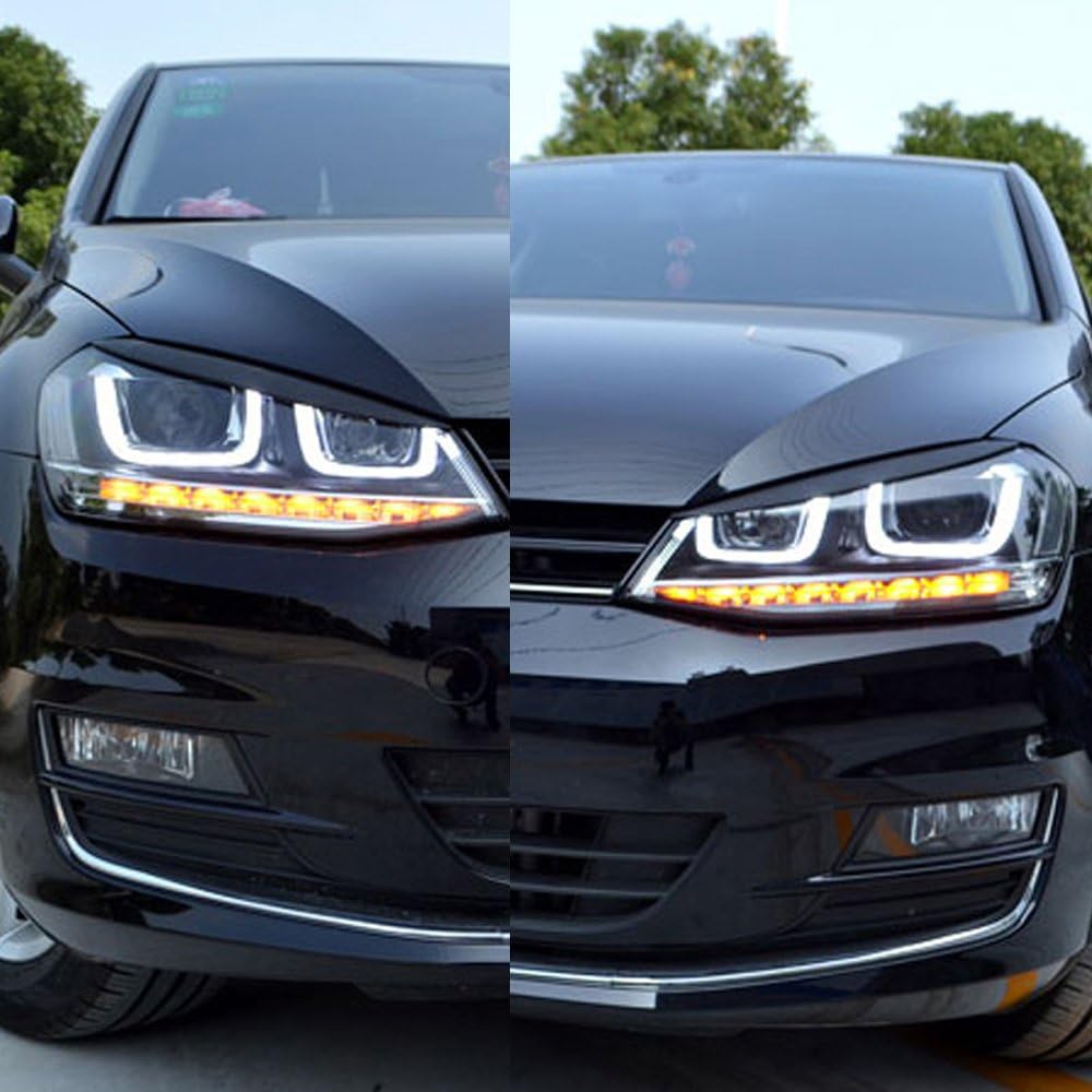 Supercobe Headlights Eyebrow Eyelids ABS Chrome Trim Cover for Volkswagen VW Golf 7 MK7 GTI R Rline