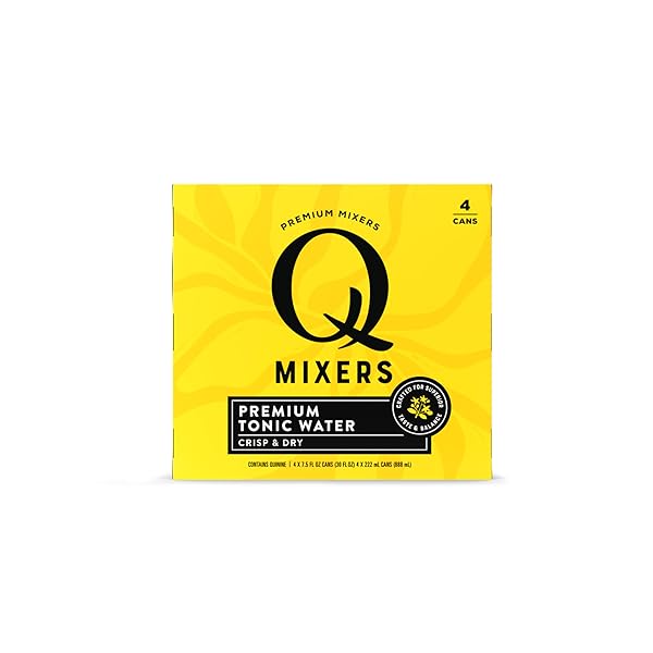 Q MIXERS TONIC WATER, PREMIUM COCKTAIL MIXER MADE WITH REAL INGREDIENTS, 7.5 FL OZ CANS (PACK OF 4)