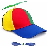 ComfyAge Colorful Propeller Hat Baseball Cap: Funny Adjustable Helicopter Cap Propeller Hat Adult Snapback Baseball Hat