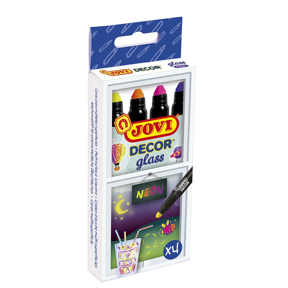 Jovi Set of 4 crayons Glass, Neon Colours (1904 N)