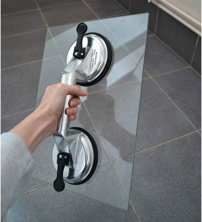 Faithfull Double Pad Aluminium Pro Suction Lifter 120mm, Heavy Duty Glass - Image 3