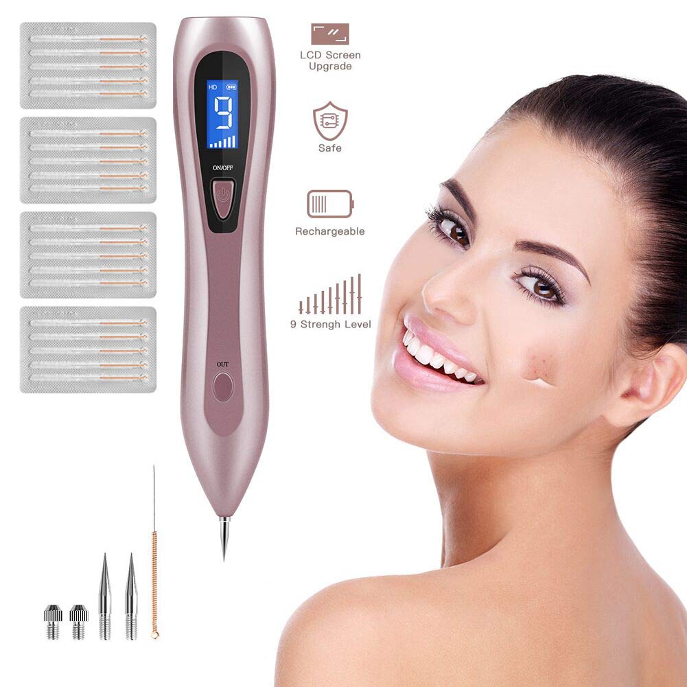Skin Tags Remover, Mondeer Mole Remover, Spot Eraser Pro, Skin Tag Removal Kit with 9 Adjustable Modes & LED Light, Perfect for Age Spot, Mole, Warts and Tattoo, with Replaceable Needles, USB Rechargeable