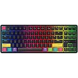 NACODEX TKL Wired/Wireles RGB Mechanical Keyboard, Rechargeable 2000mAh Tenkeyless Bluetooth Keyboard with Volume Wheel Desig