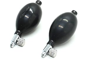 Brccee AC 2 Pcs Blood Pressure Bulb Pump Replacement, Healthy Sphygmomanometer PVC Adjustable Pump Bulb Rubber Blood Tester, Black