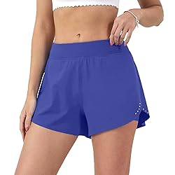 Aurefin Women's 2 in 1 Flowy Running Shorts High