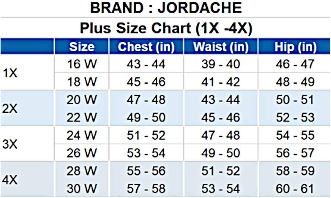 jordache size chart