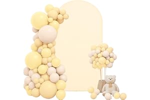 FEINIGESI Wedding Arch Cover 6FT Beige Spandex Fitted Stand Cover Round Top Stand Covers Double-Side Stretchy Chiara Cover Backdrop Cover for Wedding Birthday Party Ceremony Baby Shower Decoration