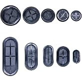 Tutuxio 70pcs Rubber Grommet Kit, 10 Size Oval and Round Double Sided Rubber Firewall Hole Plug for Wire Plug Plumbing Protection