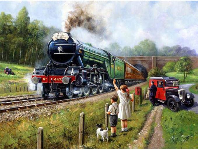 Train Wooden Jigsaw Puzzles 1000 Pieces for Adults Display Train SceneryDecor Art