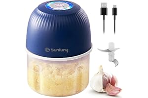 Mini Food Processor Cordless, 250ml Small Garlic Chopper 1 Cup, Battery USB Rechargeable Electric Food Chopper Wireless, Port