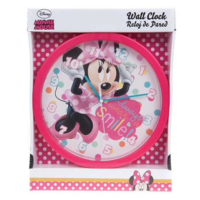 Disney Junior Disney Minnie Mouse Wall Clock Amazon.co.uk Kitchen & Home