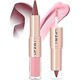 Euphily 2-in-1 Dual-Ended Lip Liner Lipstick & Gloss Set, Lip Combo with Mirror Effect, Smooth Matte Lip Liner and Moisturizing Lightweight Lip Plumping set for Women, 05 Berry