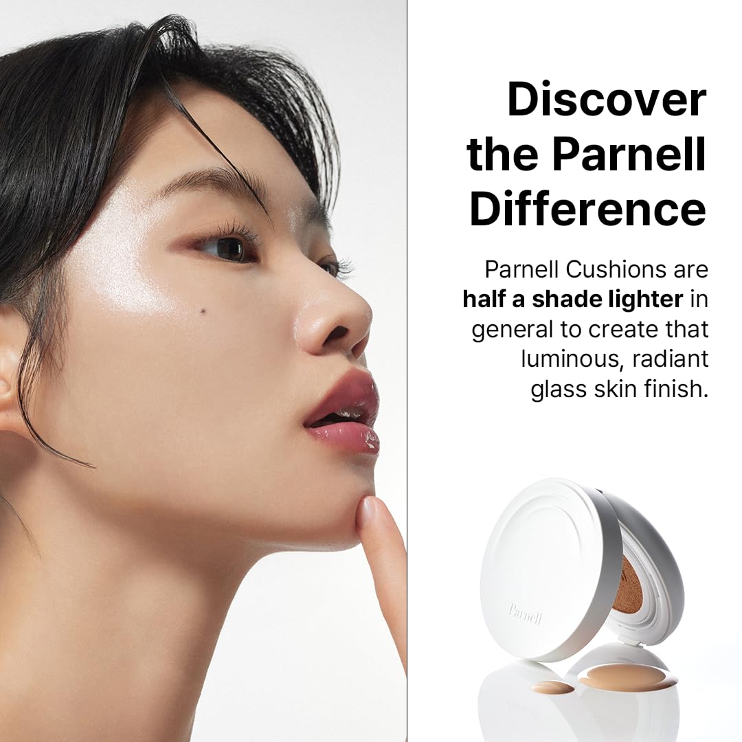 Parnell Cicamanu Serum Cushion - Moisturizing Foundation for Soothing, Coverage, Glass Skin and Lightweight for Sensitive and Dry Skin Pearl Skin (0.52 Fl Oz) (#23 Natural Beige)