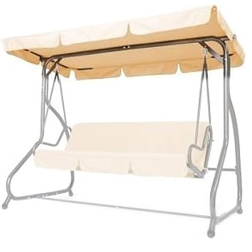 Hollywoodschaukel Dach 193 x 151cm Ersatzdach Wasserdicht für Hollywood Schaukel (Beige)