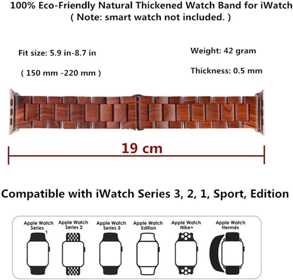 Watch Band 42mm44mm/45mm iWatch band Bracelet Strap Stainless Steel Clap with Adjustable Links Compatible for iWatch Series 7/6/5/4/3/2/1 Sport & Edition (Walnut) - Image 5