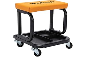 Wahson Garage Roller Seat, Upgraded Version, Rolling Shop Mechanic Creeper/Shop Stool with Tool Tray Storage, Medium Size