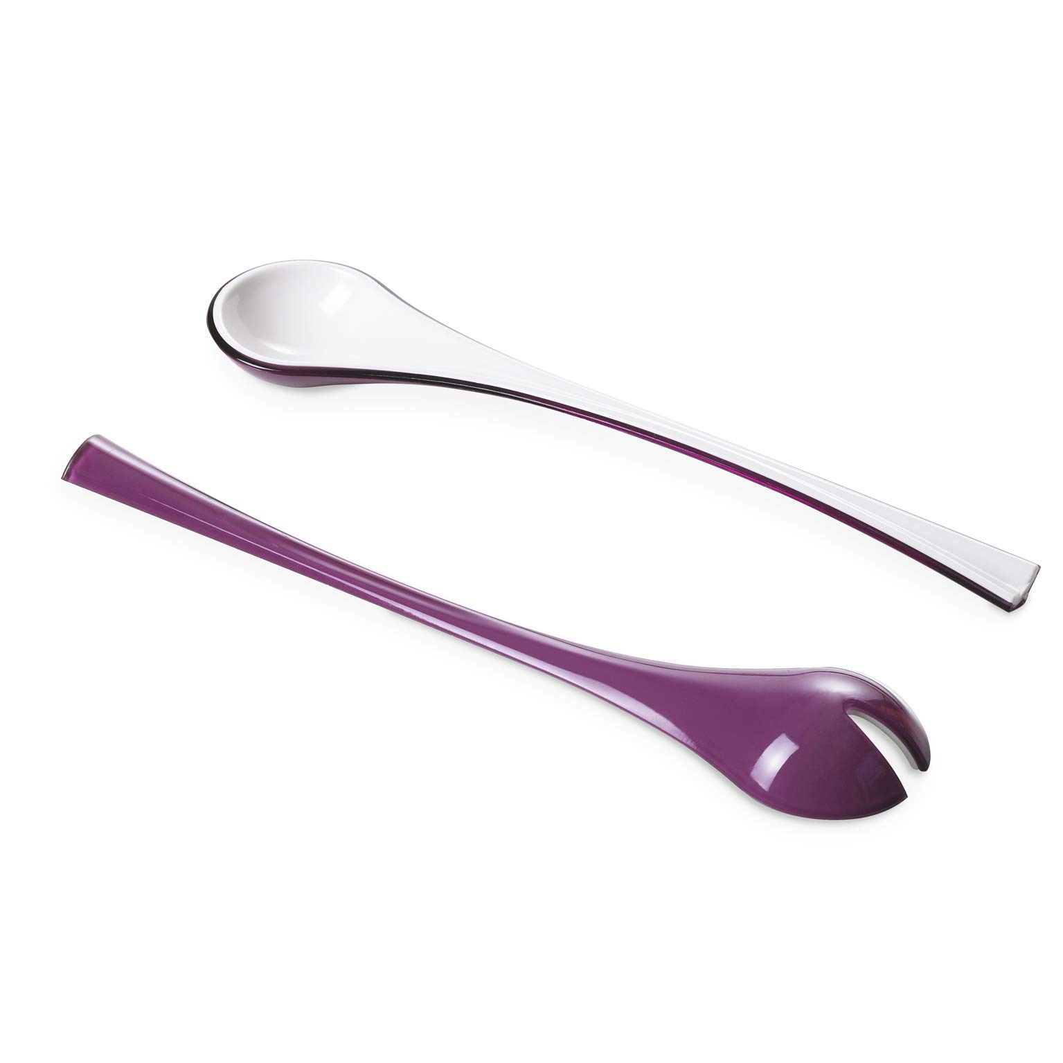 Omada Design Salad Cutlery, Modern Crockery, White Inside and Colored Outside with a Shaded Effect on The Outside, to Make Your Kitchen Practical and Fun, Trendy Line, Purple