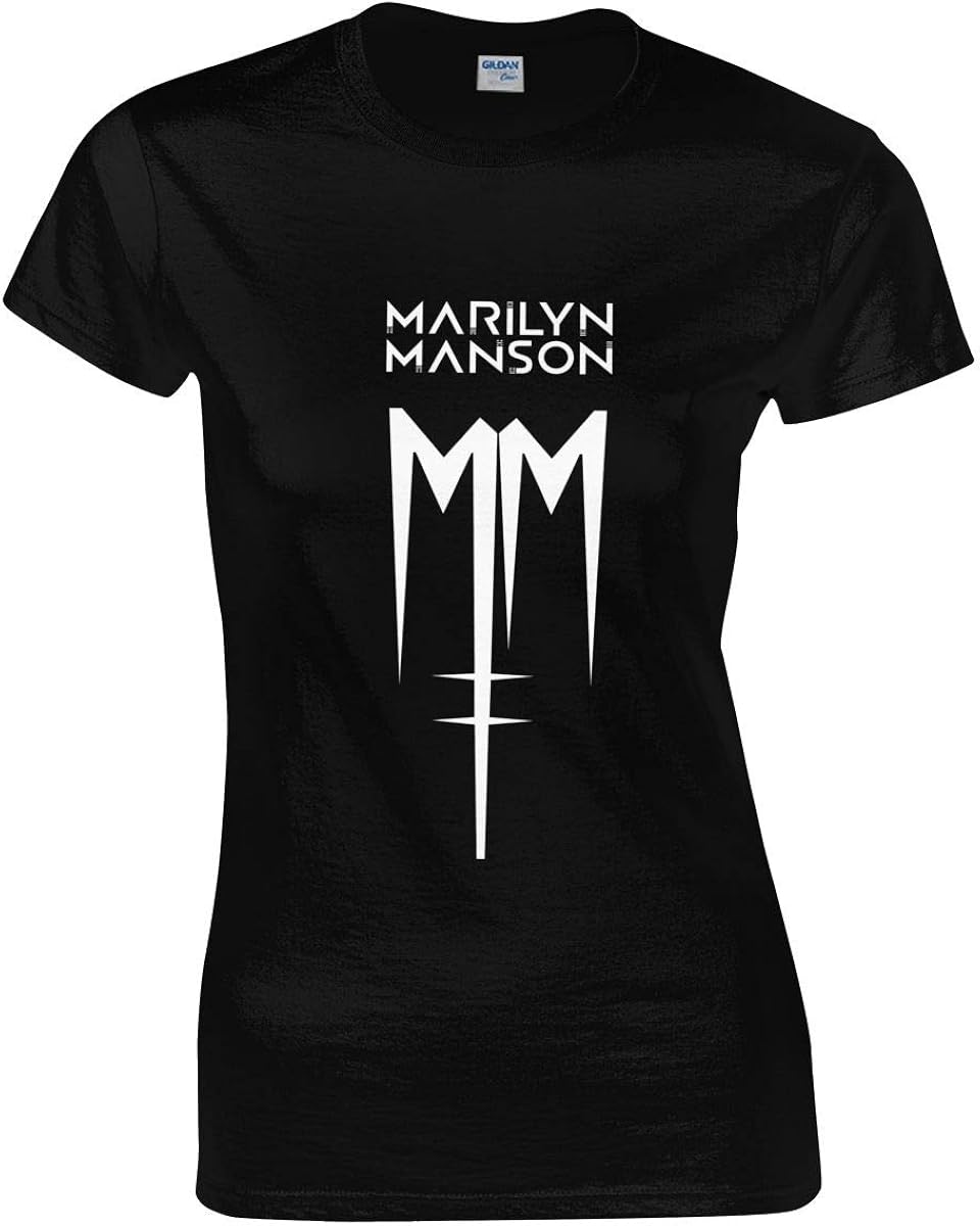 Amazon Co Jp Marilyn Manson マリリンマンソン ロゴ レディース Tシャツ 半袖 丸首 薄手 快適 ファッション 人気 ゆったり スポーツウェア インナー 春夏秋 ファッション
