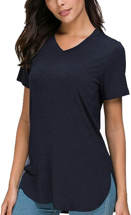 t shirt basic col v femme