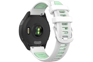 BANGYEE 18mm Watch Bands Fit for Garmin Forerunner 265S 255S, Vivoactive 4S Quick Release Silicone Replacement Watch Bands Straps Wristbands Bracelet Fit for Garmin Vivomove 3S/Venu 2S (White-1)