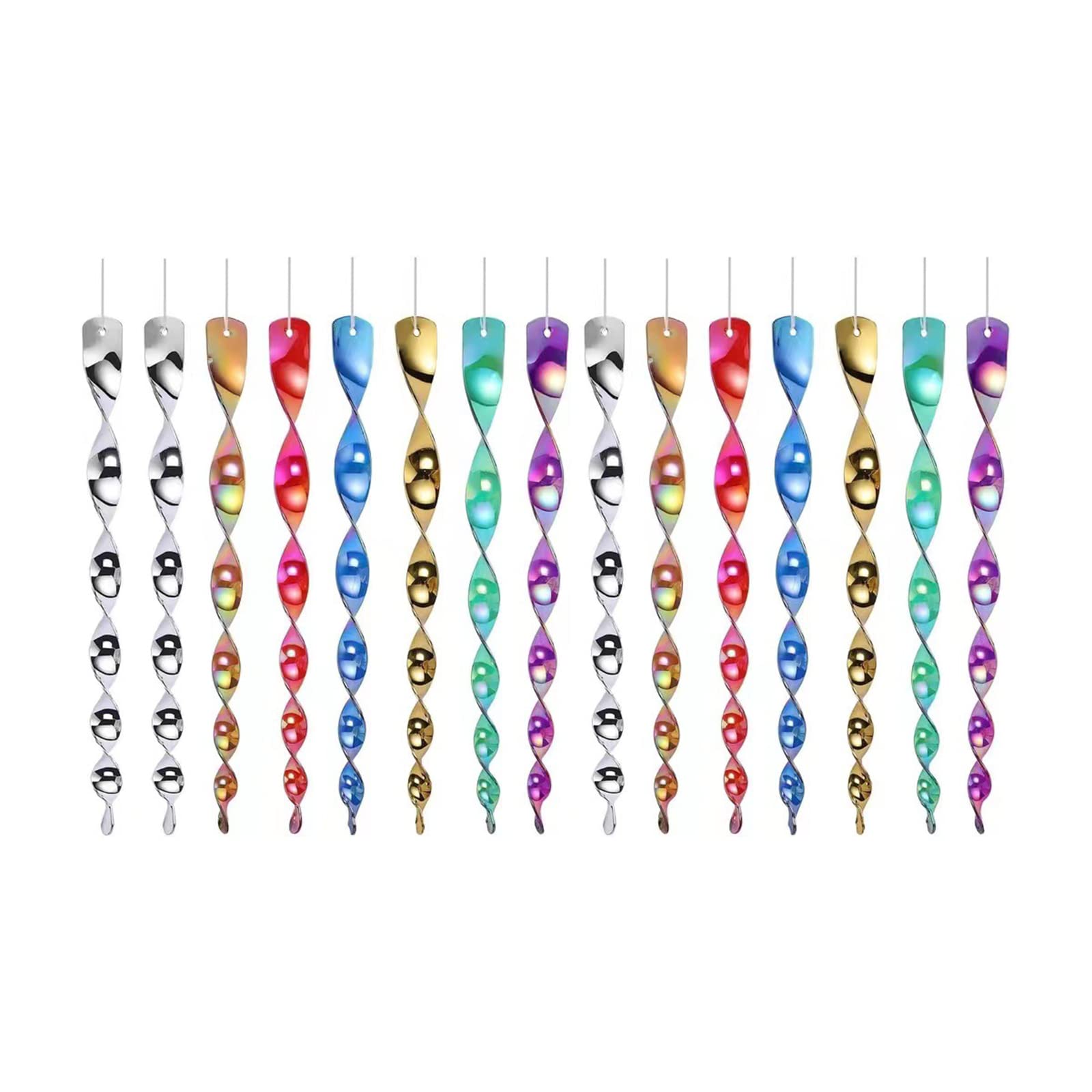 Vokowin 15Pcs Colourful Reflective Bird Deterrent Rods, Hanging Bird Repellents Reflective Scare Rods, Keep Birds Away From Your Home Garden Patio (K08-15)