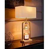 PoKat 2 in 1 Gold Table Lamp with Candle Warmer, Timer &amp; Dimmer, Modern | 21.5'' Bedside Lamp, Top Light &amp; Candle Warmer, 4 Brightness Level, 3 Bulbs Included, House warming Home Decor for End Table