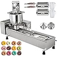 RKUVPAE Commercial Automatic Donut Making Machine, Single Row Auto Doughnut Maker, 7L Hopper Donut Maker with 3 Sizes Molds, Doughnut Fryer, 304 Stainless Steel